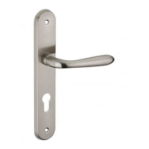 Poignée de porte intérieure ATHENA trou de cylindre Finition : Nickelé brossé l : 42 mm h : 236 mm