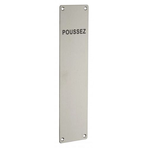 Plaque de porte battante - en inox 304 - "poussez" FTH THIRARD