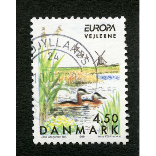 Timbre Oblitéré Danmark, Europa, Vejlerne, 1999, 4,50, Jens Gregersen Del, Arne Kuhlmann