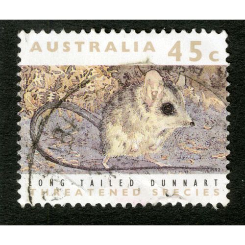Timbre Oblitéré Australia, Ong - Tailed Dunnart, Threatened Species, 45 C