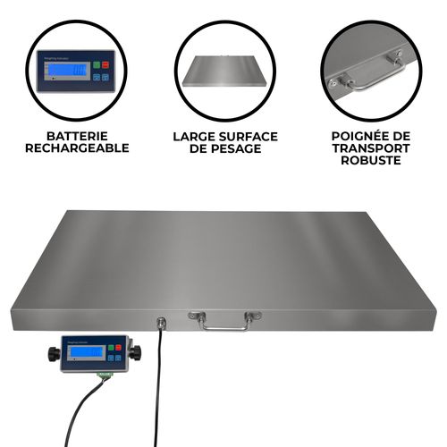 Balance Vétérinaire Agricole Industrielle 60 X 90 Cm 300kg - Pesage Animaux , Chien, Chat Moutons Pallettes - Utilisation Sur Batterie Ou Secteur - [Indicateur Inclus - 2 Ans De Garantie]