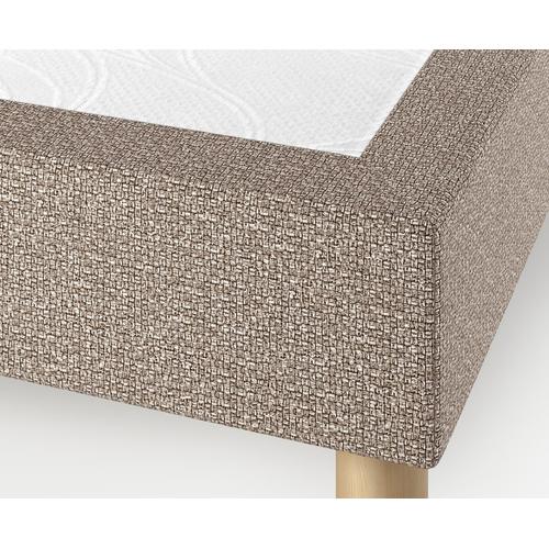 Le Roi Du Matelas - Sommier Calla Deco Taupe - 90x200 Cm - Cadre Bois Massif Recouvert De Tissu - Lattes Sapin Blanc Du Nord - Soutien Ferme