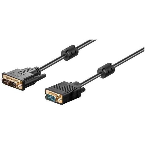 Goobay Câble FullHD DVI-A Mâle (12+5 pin) - VGA Mâle (15-pin) 10 m Noir