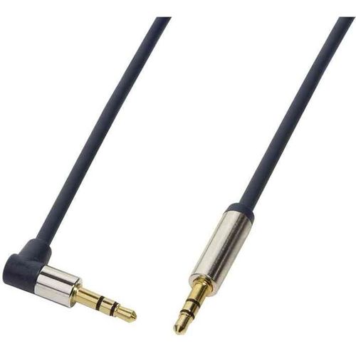 LogiLink Câble audio 2 x jack mâle 3,5 mm Dont 1 Coudé 1,5 m Noir
