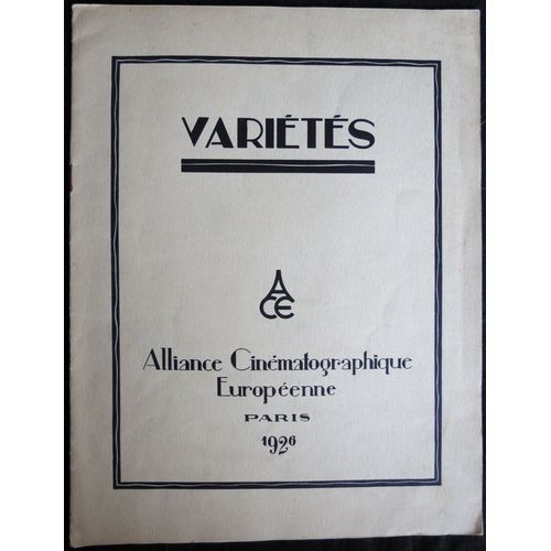 Variétés - Variété - Film Ufa Muet 1925 Allemand Réalisé Par Ewald André Dupont Avec Emil Jannings, Lya De Putti, Warwick Ward - Livret De Cinéma Original - 25x33 Cm 20 Pages - Dossier De Presse