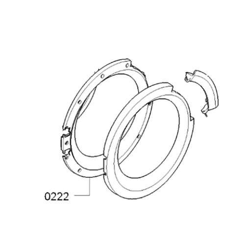 Cadre intérieur de hublot repère 0222 d'origine Lave-linge (00747529 747529 BALAY BOSCH SIEMENS)