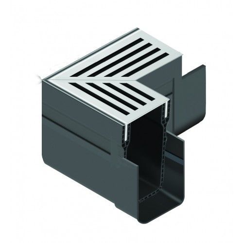 Elément d'angle pour caniveau avec grille inox 304L - Slimline ACO