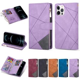 Coque Samsung Galaxy S22 Ultra Housse Pu, Samsung Galaxy S22 Ultra Portefeuille [9 Emplacements Pour Cartes Et Monnaie] Avec Bracelet Galaxy S22 Ultra Case Violet