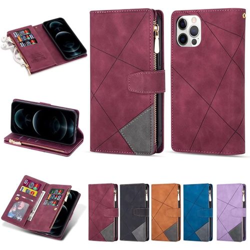 Coque Samsung Galaxy S10e Housse Pu, Samsung Galaxy S10e Portefeuille [9 Emplacements Pour Cartes Et Monnaie] Avec Bracelet Galaxy S10e Case Rouge