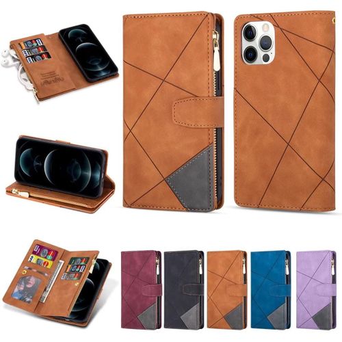 Coque Samsung Galaxy A41 Housse Pu, Samsung Galaxy A41 Portefeuille [9 Emplacements Pour Cartes Et Monnaie] Avec Bracelet Galaxy A41 Case Brun