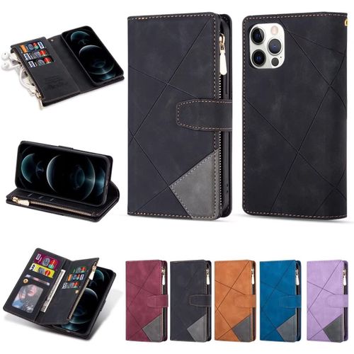 Coque Samsung Galaxy S10e Housse Pu, Samsung Galaxy S10e Portefeuille [9 Emplacements Pour Cartes Et Monnaie] Avec Bracelet Galaxy S10e Case Noir