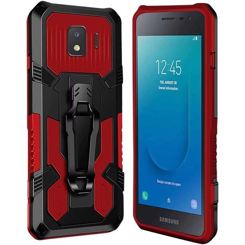 Coque Samsung Galaxy J2 Core [Serie Armorbox] Robuste Avec Double Couche Coque De Support Pour Samsung Galaxy J2 Core Housse Rouge
