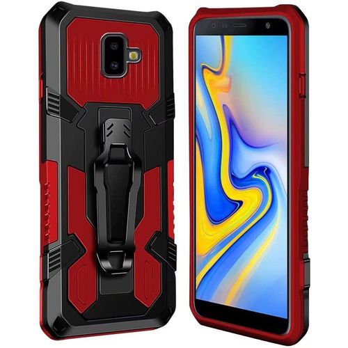 Coque Samsung Galaxy J6 Plus 2018 [Serie Armorbox] Robuste Avec Double Couche Coque De Support Pour Samsung Galaxy J6 Plus 2018 Housse Rouge