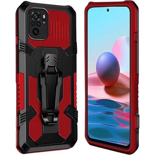 Coque Xiaomi Redmi Note 10 4g/Redmi Note 10s [Serie Armorbox] Robuste Avec Double Couche Coque De Support Pour Xiaomi Redmi Note 10 4g/Redmi Note 10s Housse Rouge