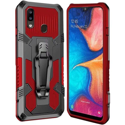 Coque Samsung Galaxy A20/A30 [Serie Armorbox] Robuste Avec Double Couche Coque De Support Pour Samsung Galaxy A20/A30 Housse Rouge