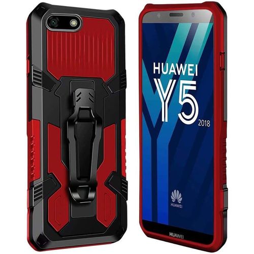 Coque Huawei Y5 2018/Honor 7s [Serie Armorbox] Robuste Avec Double Couche Coque De Support Pour Huawei Y5 2018/Honor 7s Housse Rouge