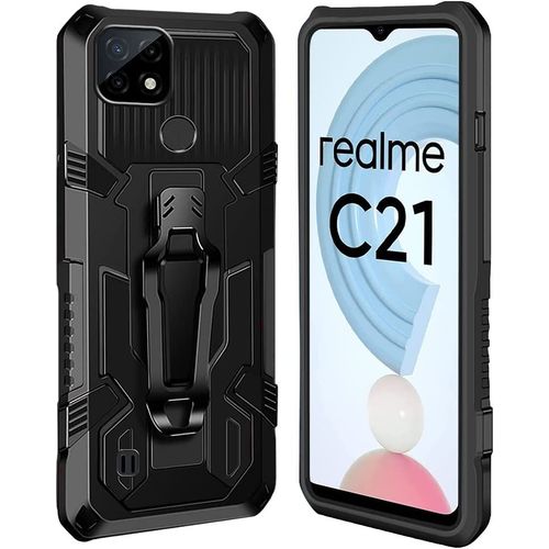 Coque Oppo Realme C21 [Serie Armorbox] Robuste Avec Double Couche Coque De Support Pour Oppo Realme C21 Housse Noir