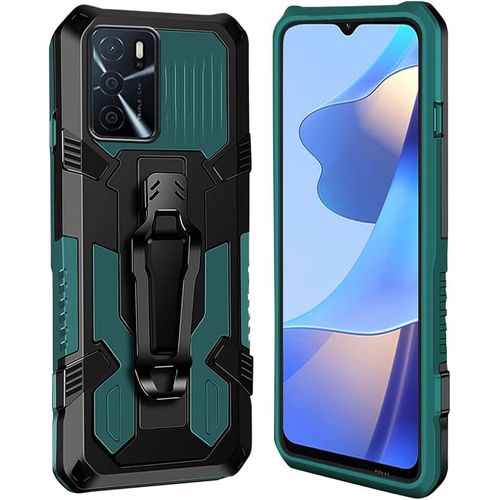 Coque Oppo A16 [Serie Armorbox] Robuste Avec Double Couche Coque De Support Pour Oppo A16 Housse Vert