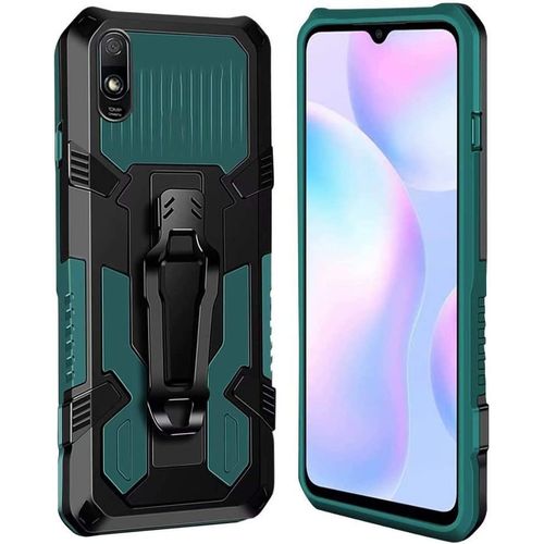 Coque Xiaomi Redmi 9a [Serie Armorbox] Robuste Avec Double Couche Coque De Support Pour Xiaomi Redmi 9a Housse Vert