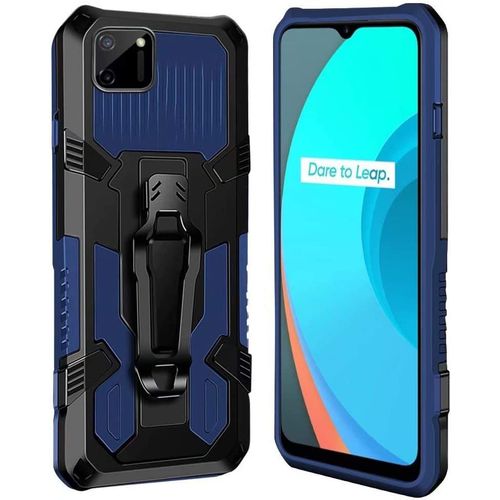 Coque Oppo Realme C11 [Serie Armorbox] Robuste Avec Double Couche Coque De Support Pour Oppo Realme C11 Housse Bleu