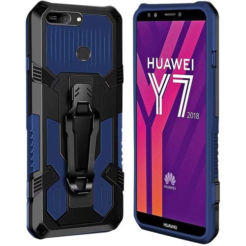 Coque Huawei Y7 2018 / Honor 7c [Serie Armorbox] Robuste Avec Double Couche Coque De Support Pour Huawei Y7 2018 / Honor 7c Housse Bleu
