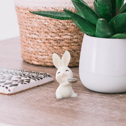 Mini Lapin Ornement Statue Décoration Artisanat Accessoires Mise En Scène  Art Photo Props Centres de Table Figurines Adorables pour Chambre Bureau  Modèle F