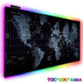TITANWOLF - RGB Tapis de Souris Gaming XXL - LED Lumineuse Tapis de Souris  Multicolore 11 Modes - 900