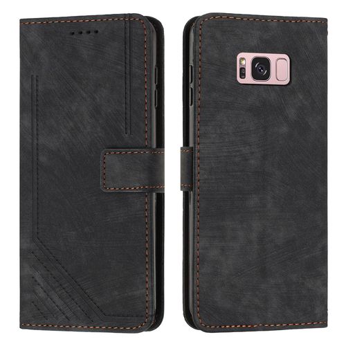 Coque Pour Samsung Galaxy S8,Etui De Samsung Galaxy S8 Premium En Cuir Pochette Protection,Étui Pour Samsung Galaxy S8 Portefeuille Rabat Clapet Case,Noir