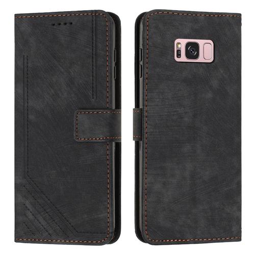 Coque Pour Samsung Galaxy S8 Plus,Etui De Samsung Galaxy S8+ Premium En Cuir Pochette Protection,Étui Pour Samsung Galaxy S8 Plus Portefeuille Rabat Clapet Case,Noir