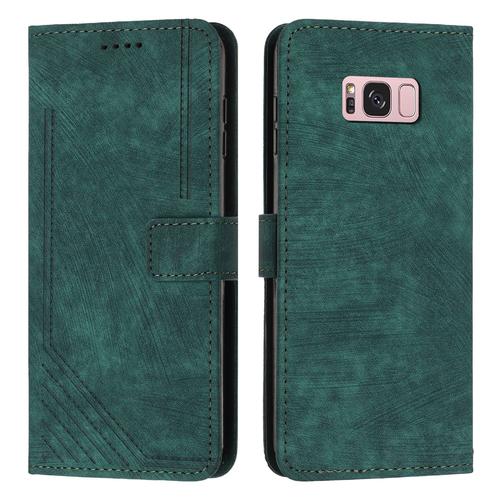 Coque Pour Samsung Galaxy S8 Plus,Etui De Samsung Galaxy S8+ Premium En Cuir Pochette Protection,Étui Pour Samsung Galaxy S8 Plus Portefeuille Rabat Clapet Case,Vert