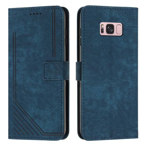 Coque Pour Samsung Galaxy S8 Plus,Etui De Samsung Galaxy S8+ Premium En Cuir Pochette Protection,Étui Pour Samsung Galaxy S8 Plus Portefeuille Rabat Clapet Case,Bleu