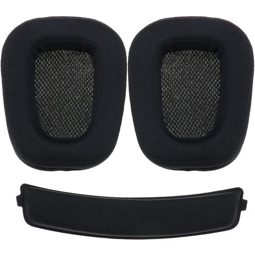 Coussinets de Rechange Oreillettes et Bandeau Compatible avec Logitech G633 G933 Écouteurs Coussinets d'oreille en Mousse pour Casque