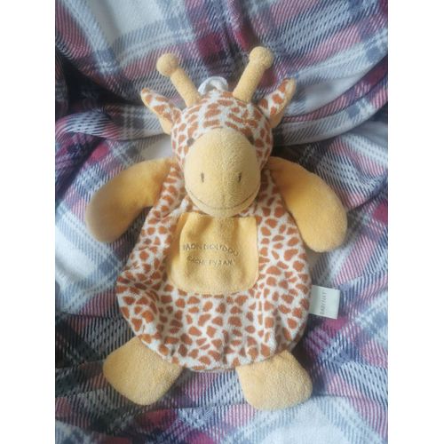 Doudou Girafe Mon Doudou Range Pyjama Jaune Marron Écru Baby'nat Babynat