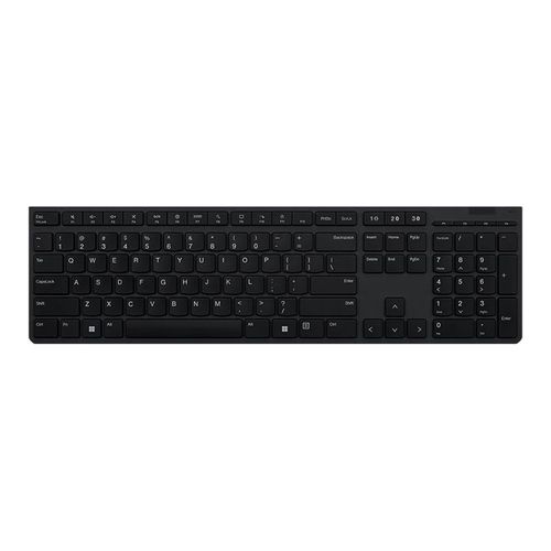 Lenovo Professional - Clavier - Bluetooth, 2.4 GHz - AZERTY - Français - commutateur : Scissor-Switch - gris - boîtier marron