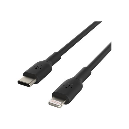 Belkin BOOST CHARGE - Câble Lightning - 24 pin USB-C mâle pour Lightning mâle - 2 m - noir - Alimentation USB (18 W)