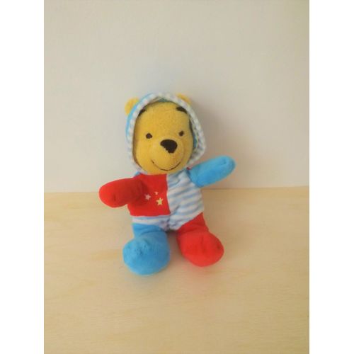 Doudou Peluche Winnie Rouge Bleu Disney