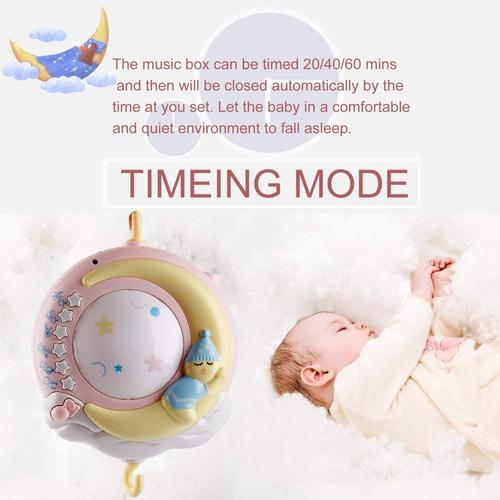 Mobile lit bébé avec musique, veilleuse, projecteur et cloche - A679 - Bleu  - Cdiscount Puériculture & Eveil bébé