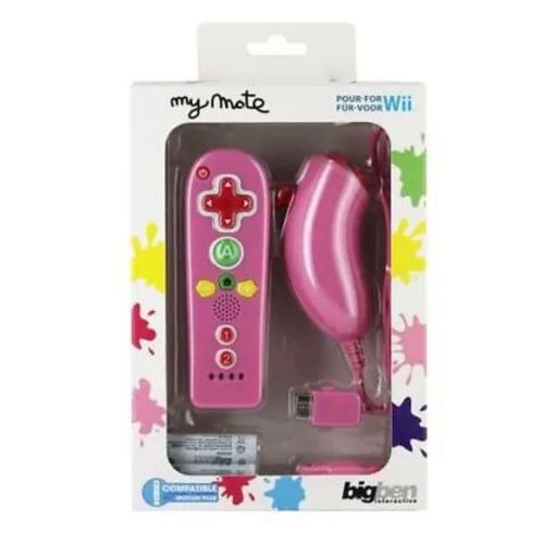 Manette Nunchuck + Wiimote Nintendo Wii Rose