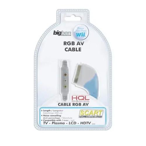 Bigben Câble Rgb Audio Vidéo Nintendo Wii Av Scart Full Compatibility