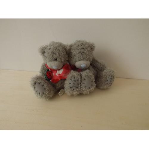 Doudou Peluche Duo Ours Gris Rouge Me To You