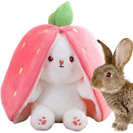 Lapin aux fraises - 25 cm - Poupée en peluche lapin carotte, Jouet amusant  et créatif, Lapin doux en peluche