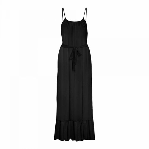 Robe Unie À Fines Bretelles Longueur Midi Volant Femme Vero Moda