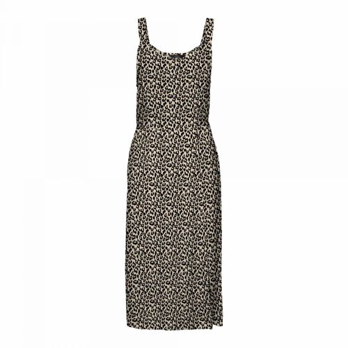 Robe Droite Imprimé Léopard Longueur Midi Fente Côté Femme Vero Moda