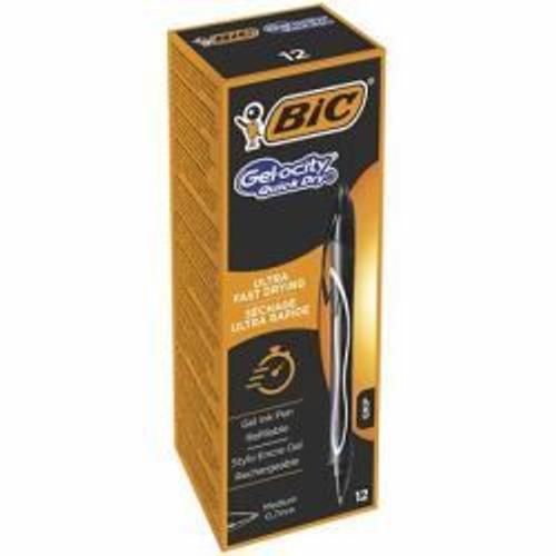 Bic Gel-Ocity Quick Dry Ink Rollerball Pen Black Pk12