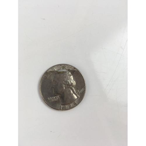 Pièce Quarter Dollars 1984 Authentique Rare