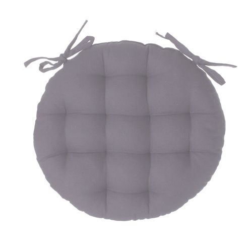 Galette De Chaise Ronde Alix - Diam. 38 Cm - Gris