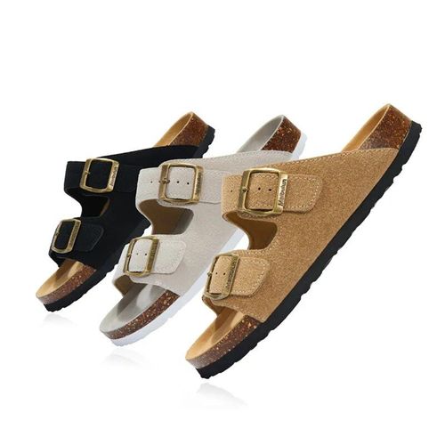 Chaussures Cosmagicpantoufles D'été En Liège Pour Femmeschaussures De Plage Décontractées Double Structureen Cuir Nuso K Enfiler