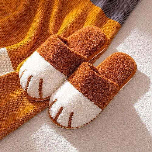 Chaussures Pantoufles En Peluche Patte De Chat Mignonnes Pour Femmespantoufles En Fourrurechaussures Moelleuses D'intérieursol Muetamoureux De La Chambremaison De Créateurchaudhiver