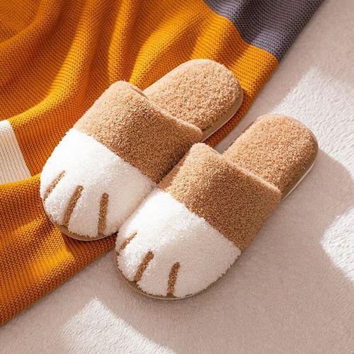 Chaussures Pantoufles En Peluche Patte De Chat Mignonnes Pour Femmespantoufles En Fourrurechaussures Moelleuses D'intérieursol Muetamoureux De La Chambremaison De Créateurchaudhiver