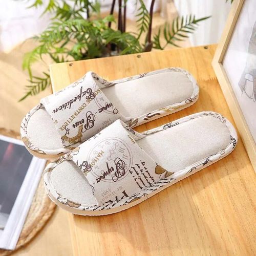 Chaussures Pantoufles D'intérieur En Lin Doux Pour Femmespantoufles De Maison Pour Couplechaussures De Chambre Légèrestongs Arex Pour Damesunisexeprintemps Et Automne
